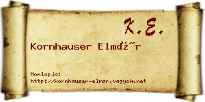 Kornhauser Elmár névjegykártya
